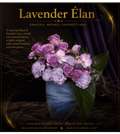 Lavender Elan. An arrangement by Berlin Flower Shop.