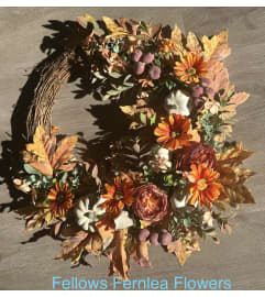 Tulip Wreath. An arrangement by Fellows Fernlea Flowers.