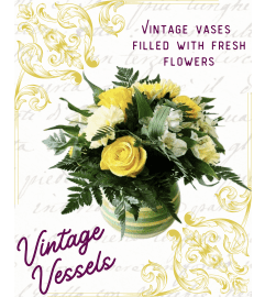 Vintage Vessels. An arrangement by Osborne Florist. Vintage Vessels. An arrangement by Osborne Florist.
