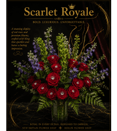 Scarlet Royale. An arrangement by Berlin Flower Shop.