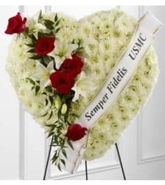 Salute to a Patriot Standing Heart. An arrangement by Fendley Florists.