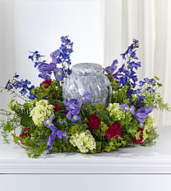 FTD Forever Remembered Cremation Adornment. An arrangement by Fendley Florists.