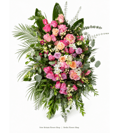 Velvet Rose and Orchid Bliss Spray. An arrangement by New Britain Flower Shop.