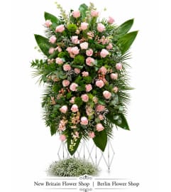 Whispering Pink Serenity Spray. An arrangement by Berlin Flower Shop.