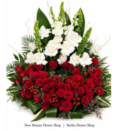 Heartfelt Harmony Cremation Ring. An arrangement by Berlin Flower Shop.