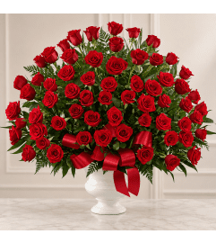 Blessed With Love Floor Basket. An arrangement by Bill's Flowers Arrangements.