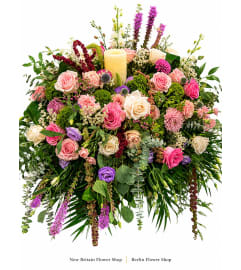 Garden of Cherished Memories Casket Spray. An arrangement by Berlin Flower Shop.