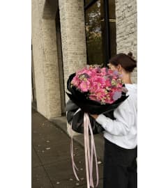 Pink Gerbera Garden Bouquet. An arrangement by Li Flowers.
