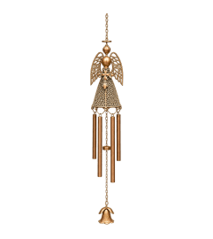 Angel Windchime - Holding Cross. An arrangement by North Liberty Flower Shop.