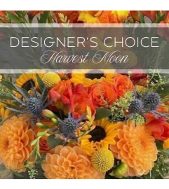 Designer's Choice Harvest Moon. An arrangement by The Greenhouse Florist. Designer's Choice Harvest Moon. An arrangement by The Greenhouse Florist.
