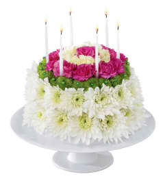 Wonderful Wishes Floral Cake. An arrangement by Flowers and Beyond.