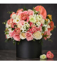 BLUSH GARDEN ROMANCE. An arrangement by Daisy's Flower Shop. BLUSH GARDEN ROMANCE. An arrangement by Daisy's Flower Shop.