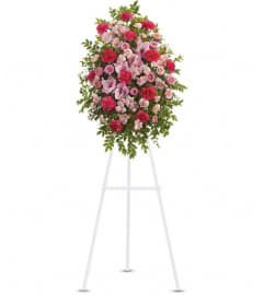 Pink Tribute Spray. An arrangement by Wasaga Flowers.