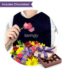 Sweet Surprise - Florist Choice with Chocolates. An arrangement by Creekside Florist.