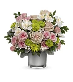 The Teleflora's Silver Splendor Bouquet. An arrangement by Marivel's Florist and Gifts.
