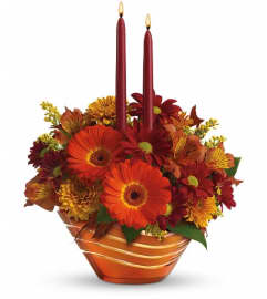Teleflora's Autumn Artistry Centerpiece. An arrangement by Pompano Beach Floral.