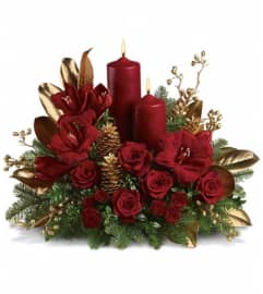 Candlelit Christmas. An arrangement by White's Flowers.