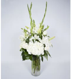 Simplicity in White. An arrangement by Erleene's Florist.