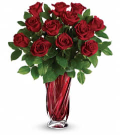 Teleflora's Red Radiance Bouquet. An arrangement by Pompano Beach Floral.