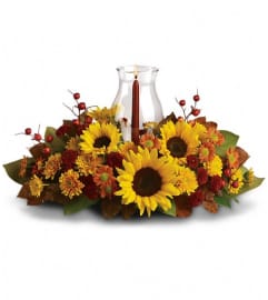 Sunflower Centerpiece. An arrangement by Pompano Beach Floral.