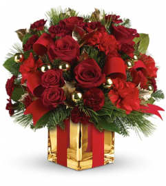All Wrapped Up Bouquet by Teleflora. An arrangement by Marivel's Florist and Gifts.