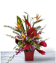 Tropical Getaway. An arrangement by Awesome Flowers.