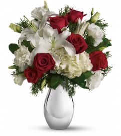 Teleflora's Silver Noel Bouquet. An arrangement by Pompano Beach Floral.