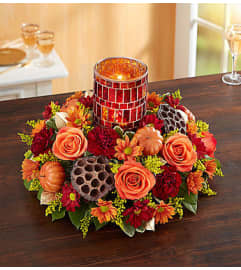 Shimmering Mosaic Centerpiece. An arrangement by Susana's Flowers.