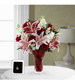 The FTD® Lasting Romance® with Pendant. An arrangement by Sunrise Floral and Gifts.