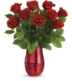 Teleflora's Rouge Romance Bouquet. An arrangement by Artistic Way Flowers.
