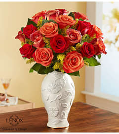 Autumn Sunset Bouquet in Lenox® Vase. An arrangement by Graceland Florist.