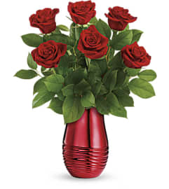 Teleflora's Rouge Romance Bouquet. An arrangement by Pompano Beach Floral.