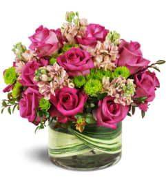Hot Pink Valentine™. An arrangement by Riverfront Flowers N' More.