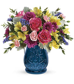 Teleflora's Burst Of Blue Bouquet. An arrangement by Pompano Beach Floral.