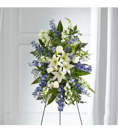 A Faithful Friend Standing Spray. An arrangement by Syd Kemsley Florist.