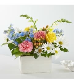 The Sun Salutation Box Bouquet. An arrangement by Blossoms On The Trail.