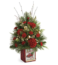 Teleflora's Vintage Greetings Tree. An arrangement by Pompano Beach Floral.