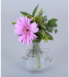 Bright Gerbs. An arrangement by Lee's Corner Floral Shop.