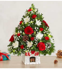 Holiday Flower Tree® Merry Mantel - Premium. An arrangement by 1800flowers Encinitas.