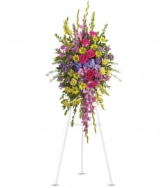 Bright and Beautiful Spray. An arrangement by Wasaga Flowers.