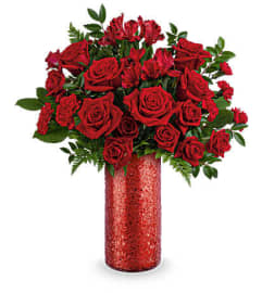 The Teleflora's All My Rouge Bouquet. An arrangement by Marivel's Florist and Gifts.