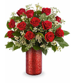 The Teleflora's Love Spark Bouquet. An arrangement by Marivel's Florist and Gifts.