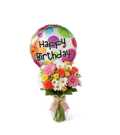 The FTD® Birthday Cheer™ Bouquet with Balloon. An arrangement by Mystic Garden Floral.