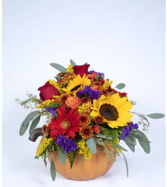 Picture Perfect Pumpkin. An arrangement by Moreno Valley Flower Box.