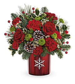 Teleflora's Stunning Snowflake Bouquet. An arrangement by GardeLina Flowers.