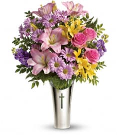 Teleflora's Silver Cross Bouquet. An arrangement by Sunrise Greenery.