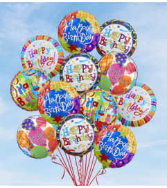 Air-Rangement® - Birthday Mylar Balloons. An arrangement by Blessing and Blooms Florist.