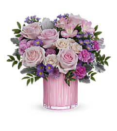 The Teleflora's Rosy Pink Bouquet. An arrangement by Marivel's Florist and Gifts.