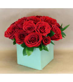 The Little Red Rose Vase. An arrangement by Matles Florist.