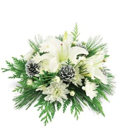 A Winter Wonderland. An arrangement by North Creek Florist.